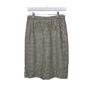 Vintage Carlisle Silk Wool Blend Plaid Skirt Women's Size 6
